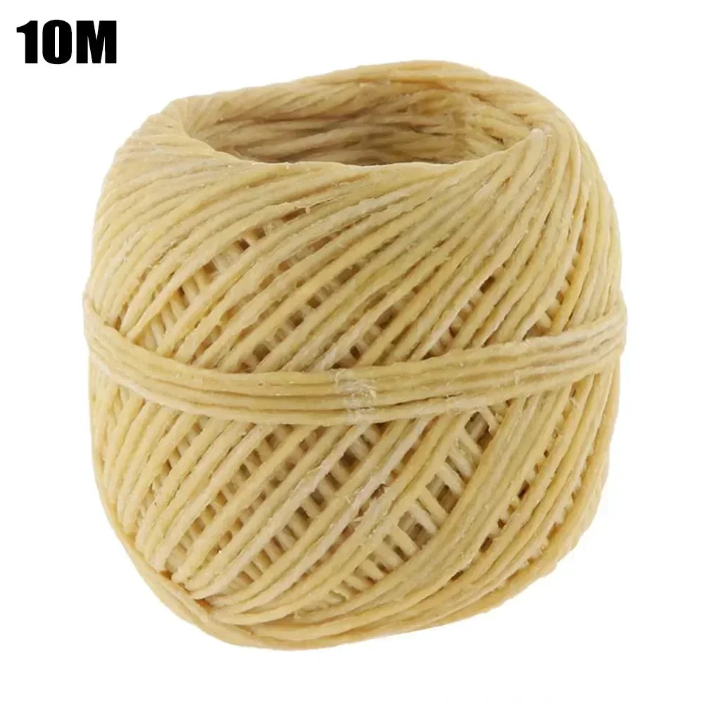 Natural Beeswax Coated Hemp Wick, 33 FT Roll, For DIY Candle Making, Votives, Tea Lights, Pre-Waxed for Easy Use