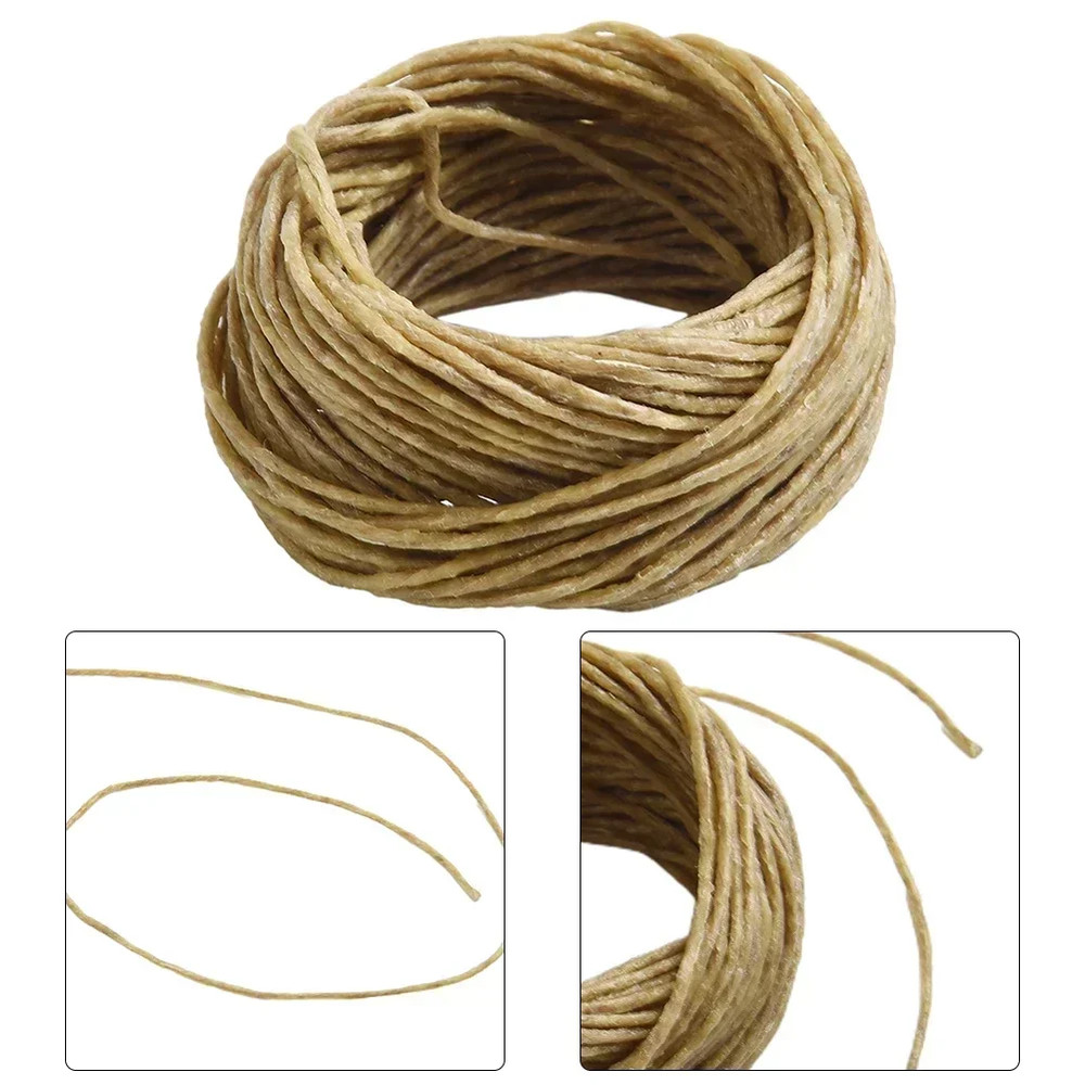 Natural Beeswax Coated Hemp Wick, 33 FT Roll, For DIY Candle Making, Votives, Tea Lights, Pre-Waxed for Easy Use