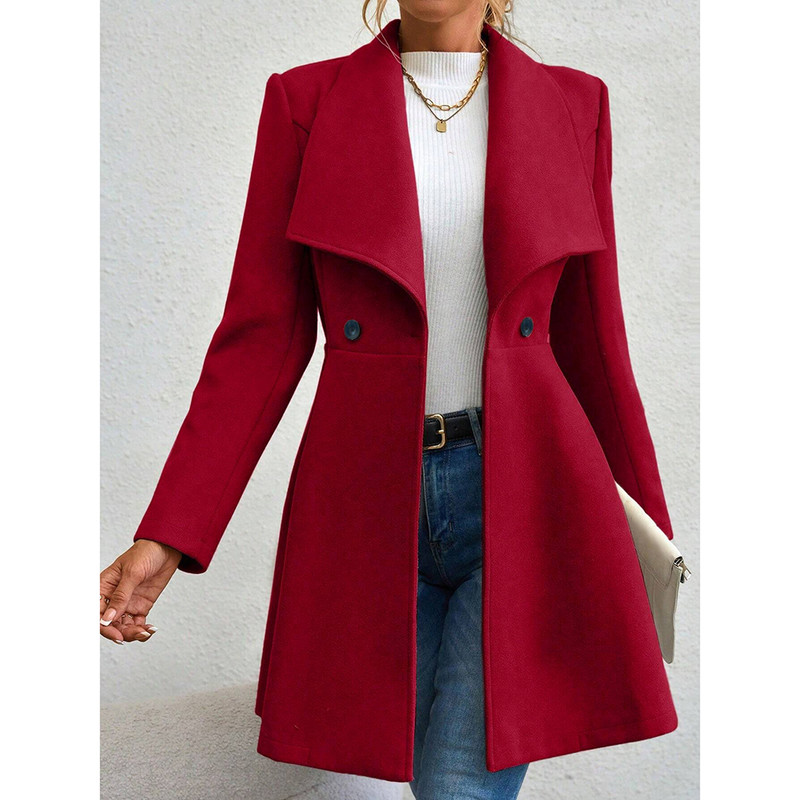 Mia Muse Womens Coat Winter Work Coat Long Sleeve Lapel Blazer Solid Color Outerwear Valentines Day 5