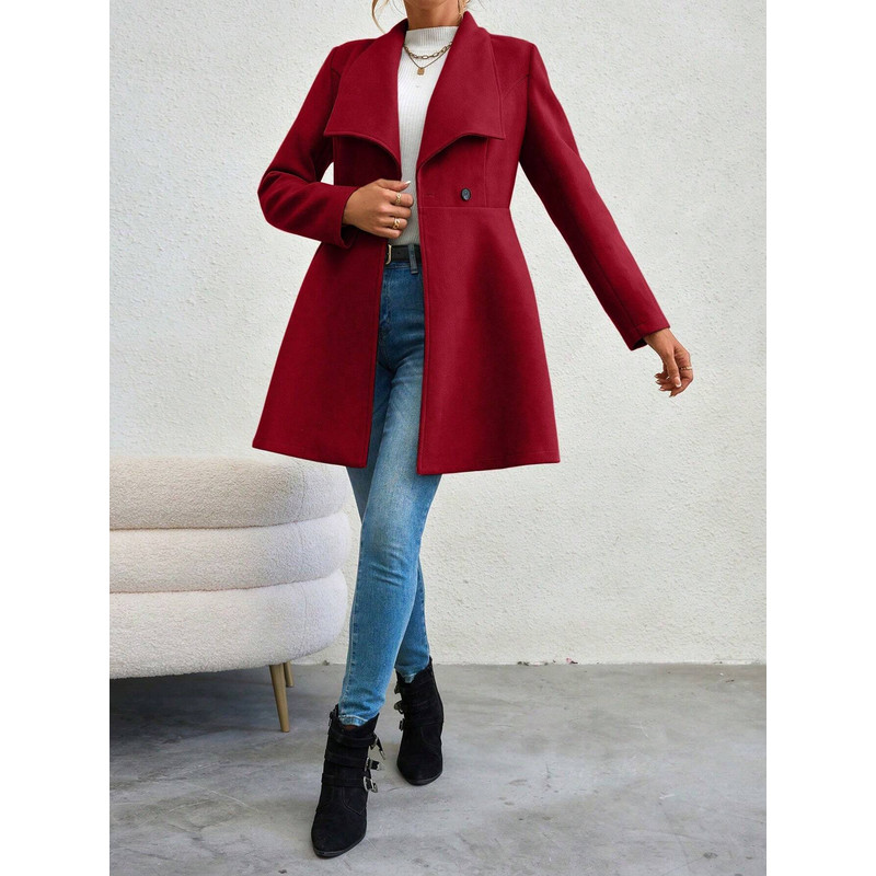 Mia Muse Womens Coat Winter Work Coat Long Sleeve Lapel Blazer Solid Color Outerwear Valentines Day 3