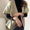 Women's Winter Wrap Coat, Thickened Polyester Fiber, Pure Color No Button Design, Autumn Office Style