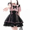 Sweet Lolita Dress Set, Womens Two Piece Set with Bib Overalls and A-Line Skirt, Cute School Princess Style