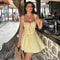 Elegant Holiday Dress, Sexy Yellow A Line Dress with Lace Up, Hollow Out Summer Party Dress for Women