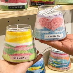 color aromatherapy sand wax, diy sand powder candle kit, creative gift, home decor scented candle
