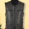 Genuine Leather Biker Vest for Men, Stylish Sleeveless Jacket, with Zipper Closure and Multiple Pockets