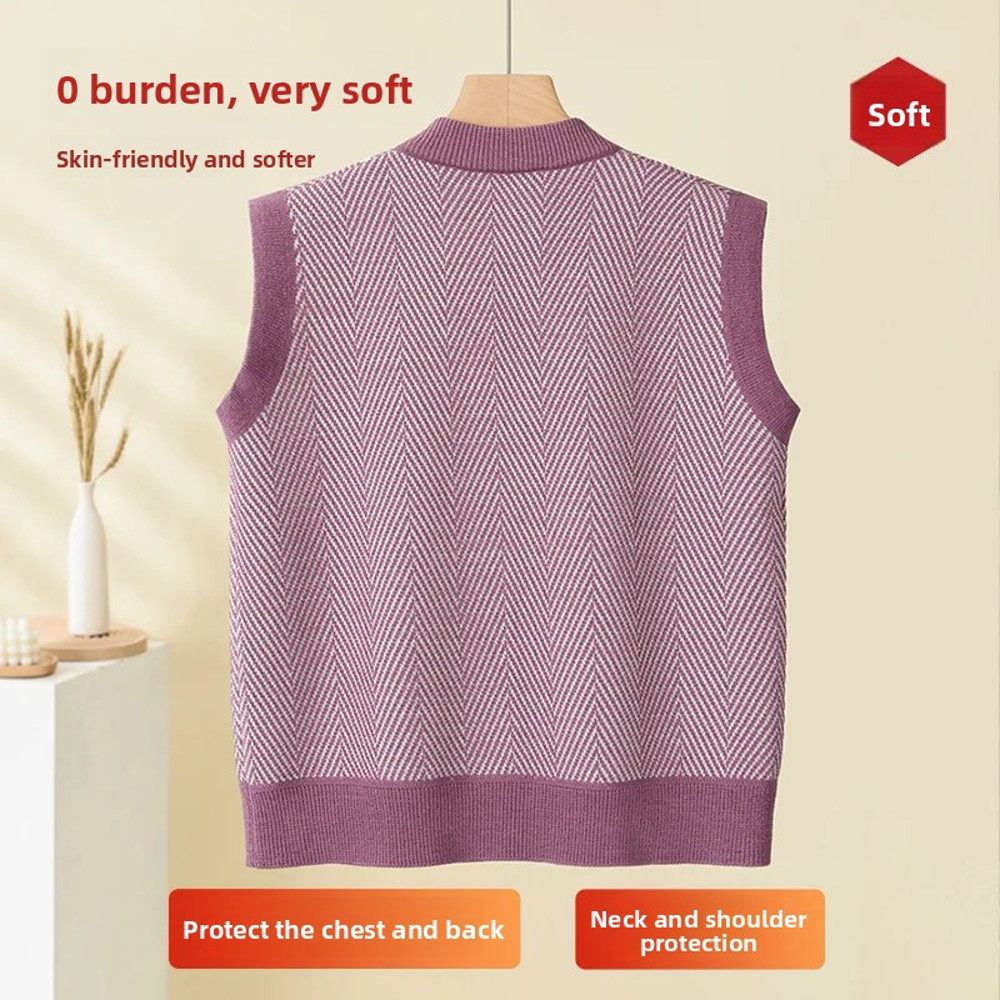 Spring Fashion Outerwear Womens Fleece Lined Cardigan Vest Open Front Style For Mommy And Middle Ag 3