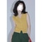 Retro Hong Kong Style Knitted Vest, Womens Summer Slimming Top, French Collar Design, Short Sleeveless Open Cardigan