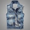 Mens Denim Vest, Sleeveless Jeans Jacket for Men, Blue and Black Cowboy Waistcoat, Spring Style