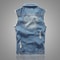 Mens Denim Vest, Sleeveless Jeans Jacket for Men, Blue and Black Cowboy Waistcoat, Spring Style