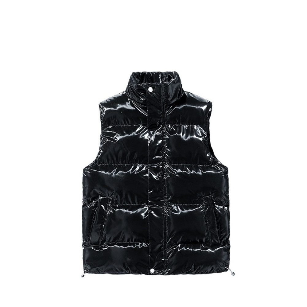 Unisex Puffer Vest High Quality Shiny Surface Versatile Stand Collar Warm Loose Fit For Casual Wear 2