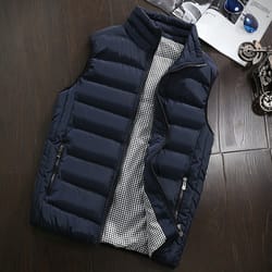 men's winter vest, windproof sleeveless jacket, thickened cotton waistcoat for warmth