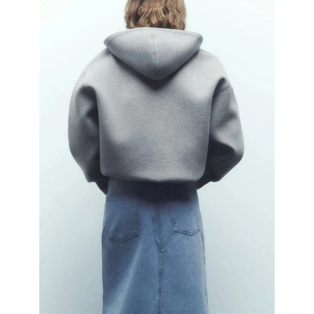 Women's Oversized Zip Hoodie, Versatile Long Sleeve Jacket, Loose Fit Casual Top, Streetwear Sweatshirt