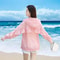 Summer Sun Protection Clothing Loose Hooded Beachwear Breathable Commute Outerwear With Zipper 2