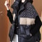 Women's Duck Down Vest, Fashionable Stand Collar, Contrast Color Splicing, Loose Fit, White Fill, Winter Wear
