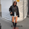Womens Black Leather Jacket Casual Chic Oversized Coat 2025 Fall Fashion Long Sleeve With Button Cl 3