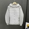 Men's Lightweight Winter Jacket, Cotton Padded Parkas, Casual Hooded Sweatshirt with Full Covered Edge, Loose Style Coup