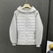 Men's Lightweight Winter Jacket, Cotton Padded Parkas, Casual Hooded Sweatshirt with Full Covered Edge, Loose Style Coup