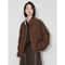 Elegant Womens Winter Coat Thick Cotton Long Sleeve Outwear Contrast Color Splicing Lapel Collar Ja 0