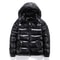 Mens Winter Parka Coat Thicken Glossy Black Jacket Fashion Solid Color Warm Parkas For Men 1