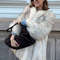 Retro Loose Women's Faux Fur Coat, Elegant Thicken Plush Pad Shoulder Open Coat, Classic Chic Winter Street Outwear