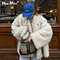 Gradient Fur Coat, Neo Mint Color, Thick Warm Winter Jacket, Faux Fox Fur Outerwear for Women