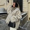 Gradient Fur Coat, Neo Mint Color, Thick Warm Winter Jacket, Faux Fox Fur Outerwear for Women