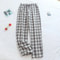 Men's Plaid Pajama Pants, Cotton, Loose-Fitting, Long Trouser for Spring and Summer, Plus Size