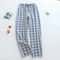 Men's Plaid Pajama Pants, Cotton, Loose-Fitting, Long Trouser for Spring and Summer, Plus Size