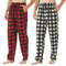 Men's Fleece Pajama Pants, 2 Pack Plaid Sleep Pants, with Pockets, Soft Warm Loungewear