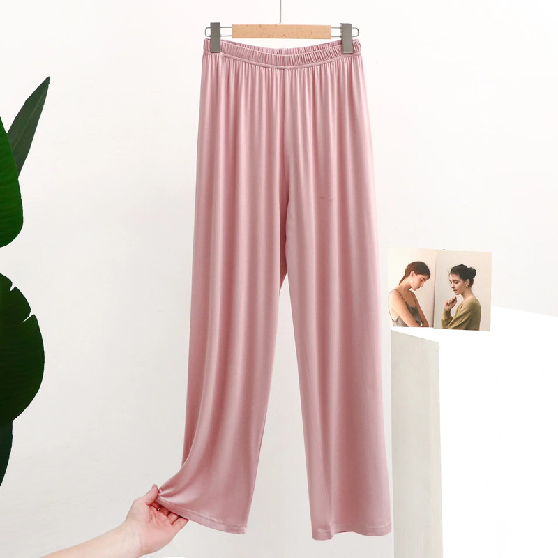 Soft Modal Pajama Pants for Women, Mosquito Proof Sleepwear, Relaxed Fit Thin Homewear, Smooth Draping Long Pants