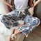 Women's Floral Print Pajama Pants, Loose Fit Viscose Loungewear, Anti Mosquito Wide Leg Pants for Summer and Autumn