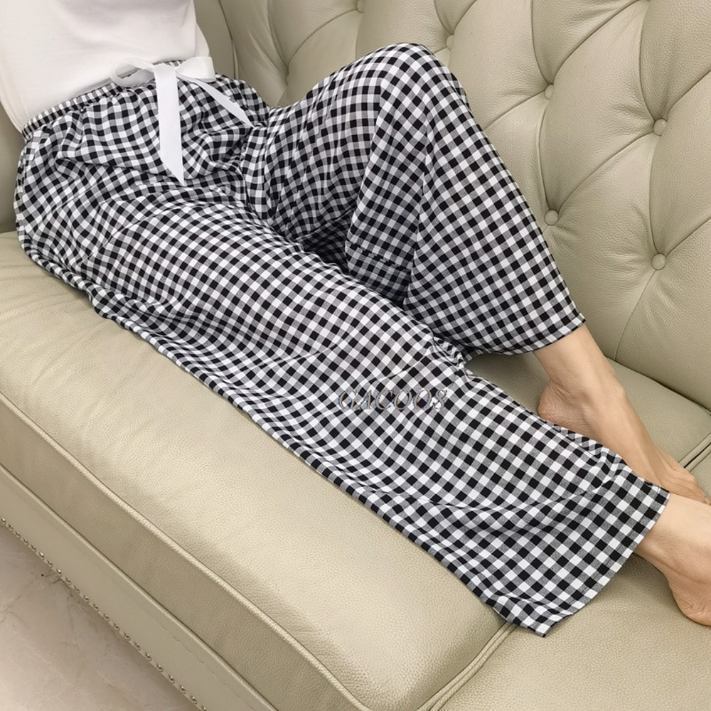 Women's Floral Print Pajama Pants, Loose Fit Viscose Loungewear, Anti Mosquito Wide Leg Pants for Summer and Autumn