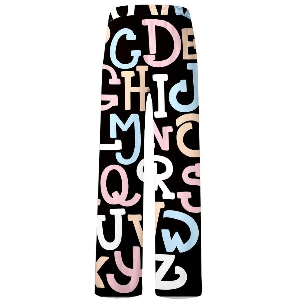 Letter Men's Sleepy Pants, Ice Silk Comfort, Spring and Autumn Loungewear, Quick Drying, Casual Wear