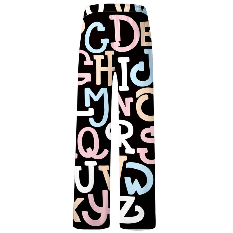 Letter Men's Sleepy Pants, Ice Silk Comfort, Spring and Autumn Loungewear, Quick Drying, Casual Wear