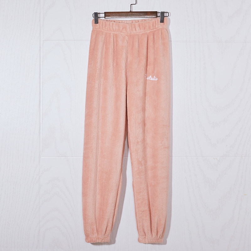 Cozy Winter Pajama Pants for Women, Thickened Coral Fleece, Fairy Print Loungewear, Autumn and Winter Homewear