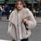 HH Women Elegant Faux Fur Coat Warm Fluffy Loose Long Sleeve Lapel Jacket Autumn Winter Fashion High Street Lady Outerwear