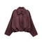 Vintage Brown Suede Jacket For Women Casual Loose Fit Bomber Coat Green Lapel Motorcycle Style 7