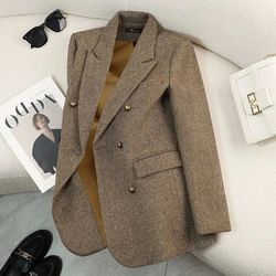 unique word pattern blazer, high-quality women's suit jacket, cool design autumn winter coat, new female tops