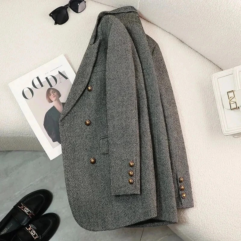 Unique Word Pattern Blazer, High-Quality Women's Suit Jacket, Cool Design Autumn Winter Coat, New Female Tops