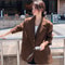 Vintage Corduroy Blazer for Women, Autumn Fashion Coat, Single Breasted, Loose Fit, Solid Color, Casual Blazer Clothing