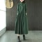 Vintage Artistic Dress for Women, Loose Fit Polo Neck, Medium Length Slimming Skirt, Stylish Age Reducing Spring Fashion