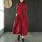Vintage Artistic Dress for Women, Loose Fit Polo Neck, Medium Length Slimming Skirt, Stylish Age Reducing Spring Fashion
