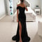 Womens One Shoulder Maxi Dress Casual Chic Party Wear Sexy Slit Regular Waistline No Sleeve 2
