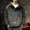 Men's Outdoor Workwear Jacket, Japanese Style Hooded Punching Clothes, Loose Fit Casual Half Zipper, Spring Autumn Coat