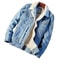 Trendy Jacket For Men, Winter Fleece Lined Thickened Denim, Loose Fit Top