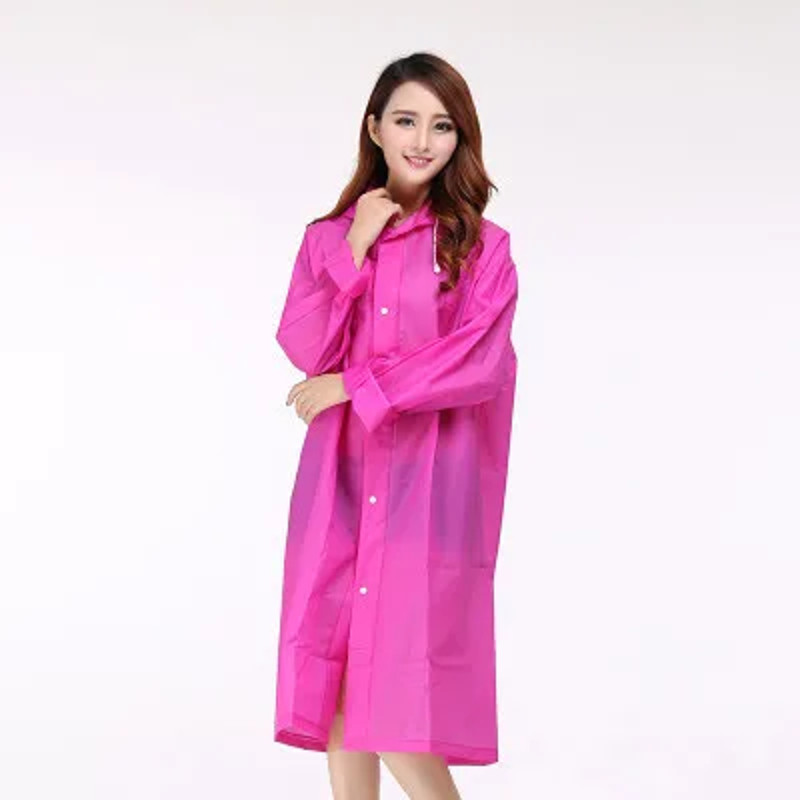 Women's Translucent Rain Poncho, Yellow Waterproof Raincoat, Outdoor Adult Rain Gear, Plastic Suit, Clear Rain Coat