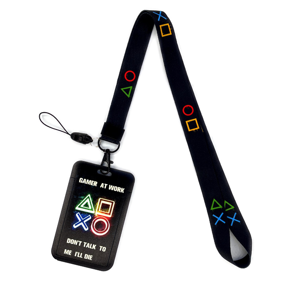 Gamer Lanyard, Card Holder Neck Strap, ID Badge Holder, Retractable Keychain, Phone Straps, Cool Accessories and Gifts