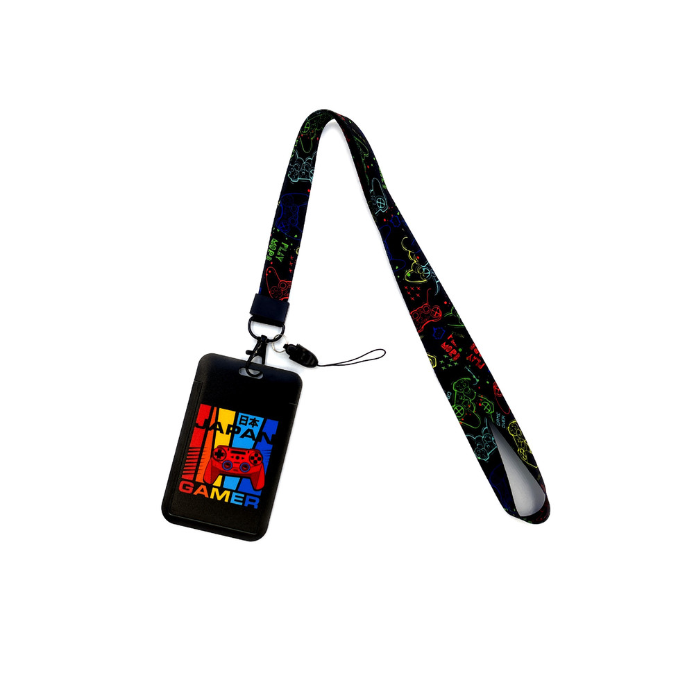 Gamer Lanyard, Card Holder Neck Strap, ID Badge Holder, Retractable Keychain, Phone Straps, Cool Accessories and Gifts