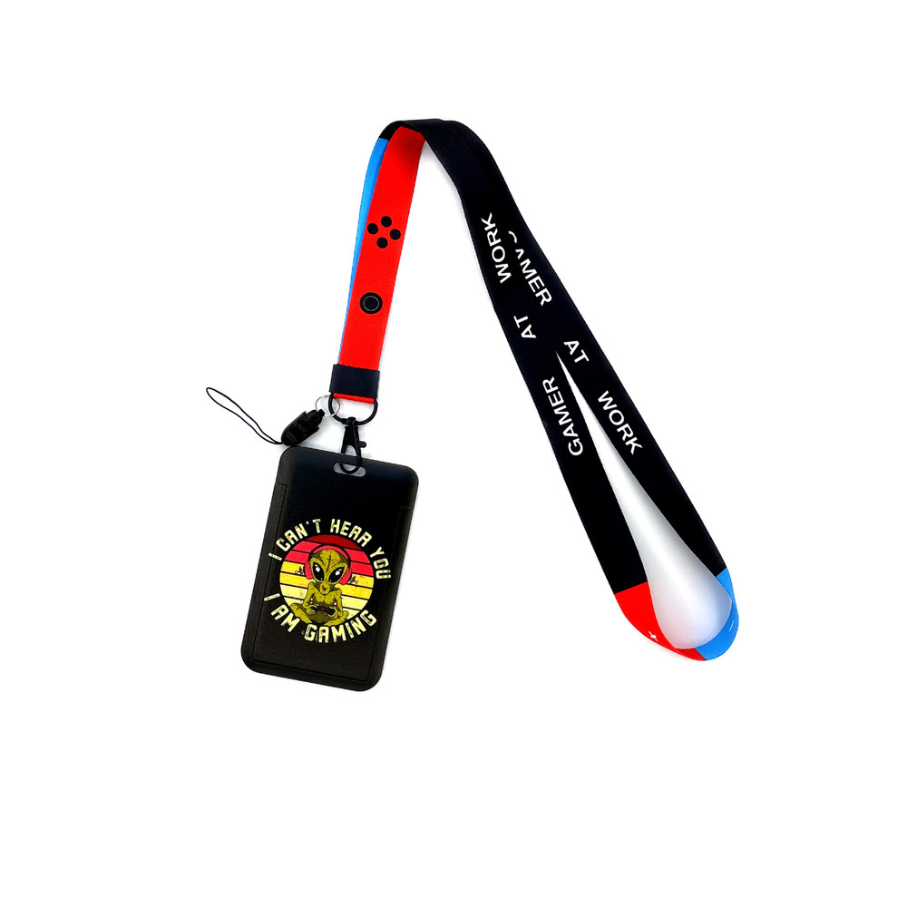 Gamer Lanyard, Card Holder Neck Strap, ID Badge Holder, Retractable Keychain, Phone Straps, Cool Accessories and Gifts