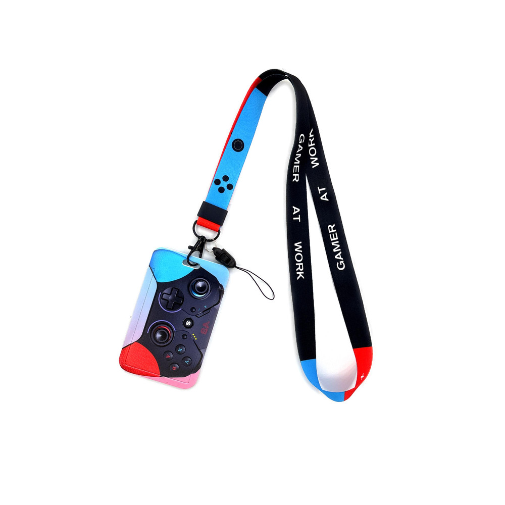 Gamer Lanyard, Card Holder Neck Strap, ID Badge Holder, Retractable Keychain, Phone Straps, Cool Accessories and Gifts